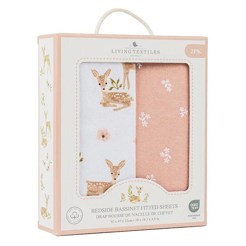 Living Textiles 2-Pack Jersey Bedside Sleeper Fitted Sheet image number 0